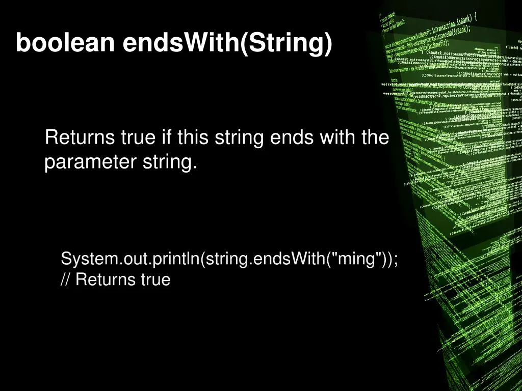 boolean endswith string