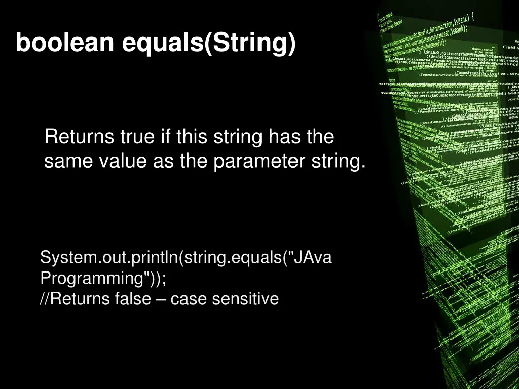 boolean equals string