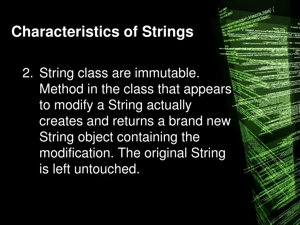 characteristics of strings 1