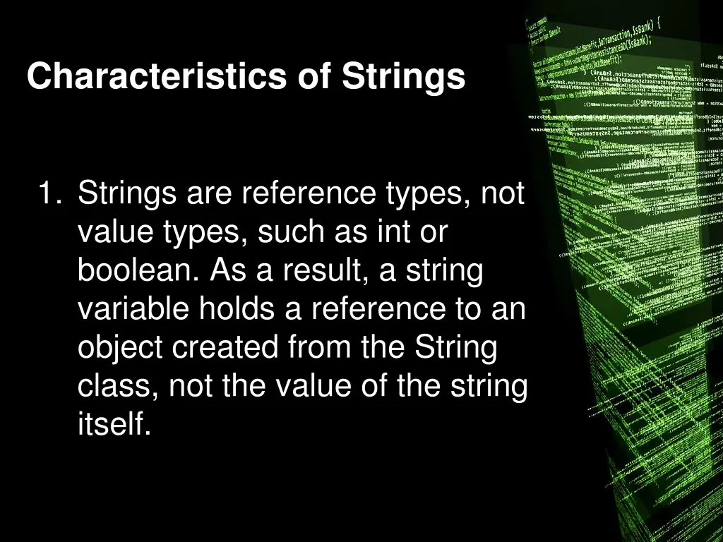 characteristics of strings