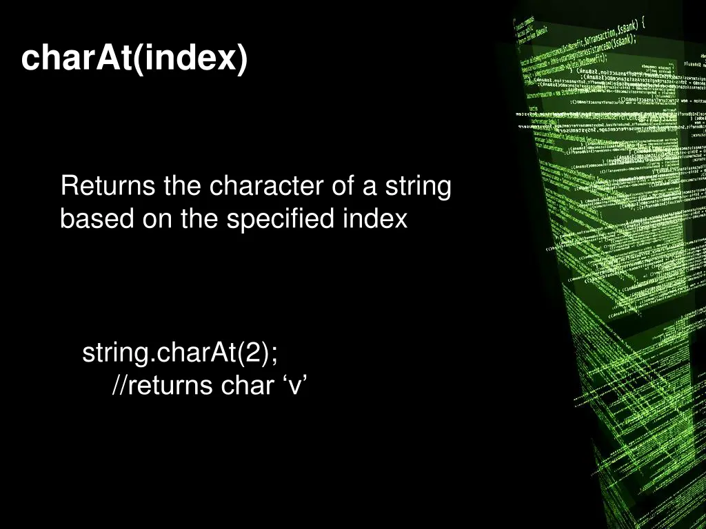 charat index