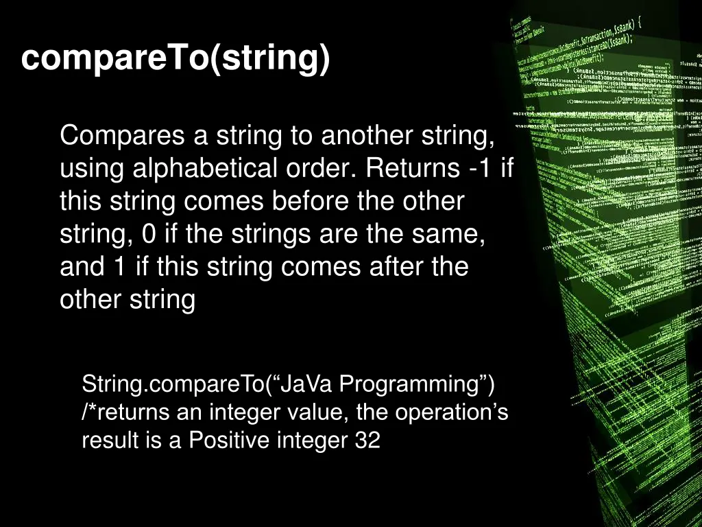 compareto string