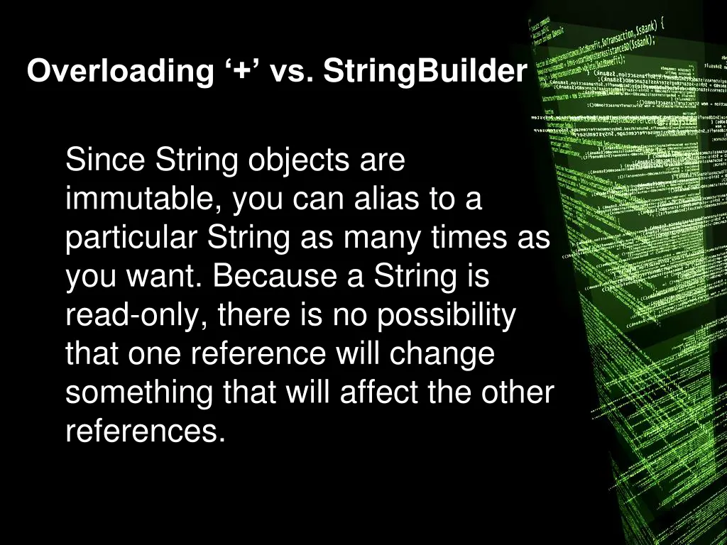 overloading vs stringbuilder