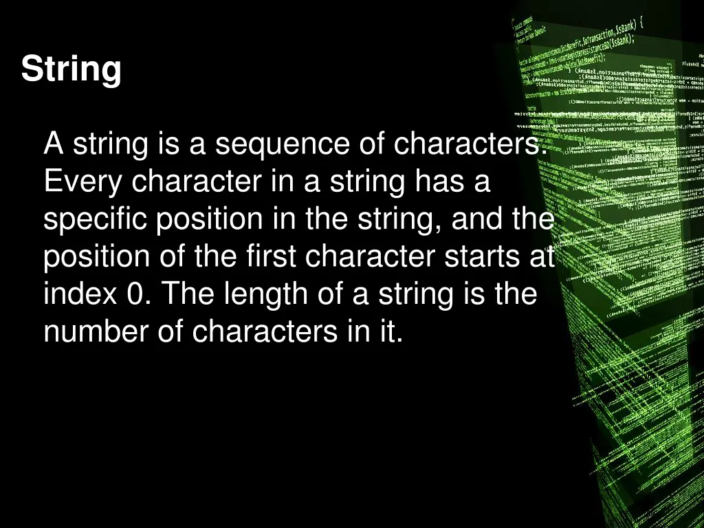string