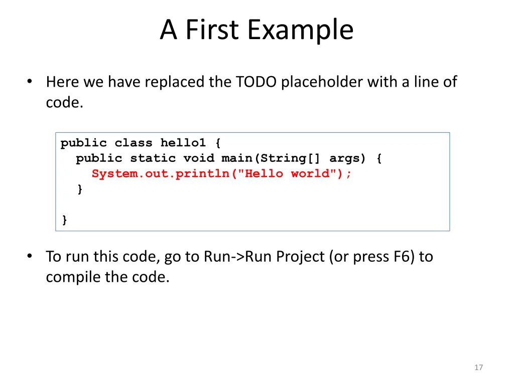 a first example 1