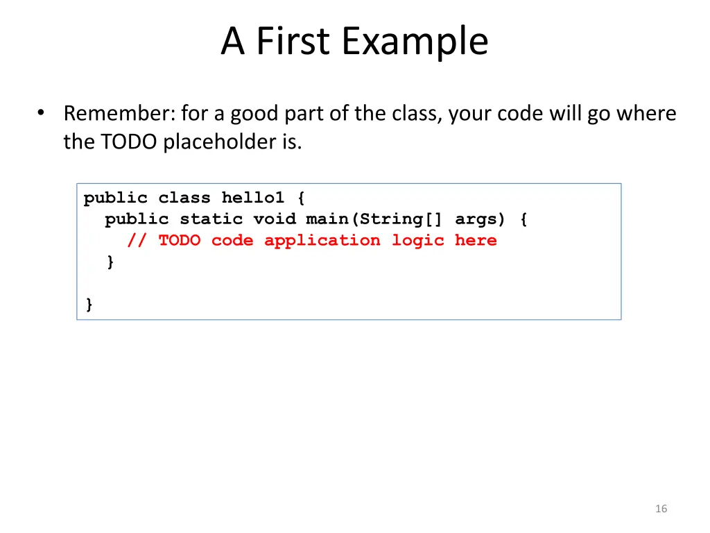 a first example