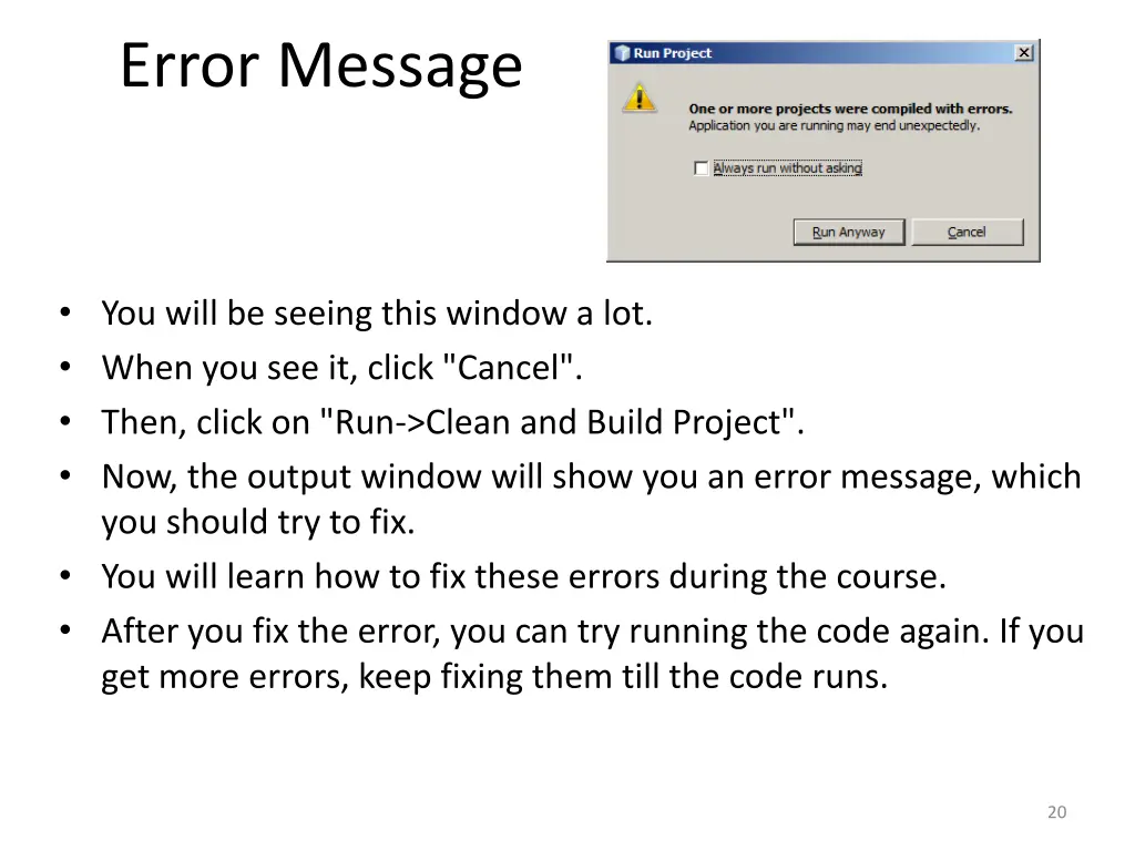 error message
