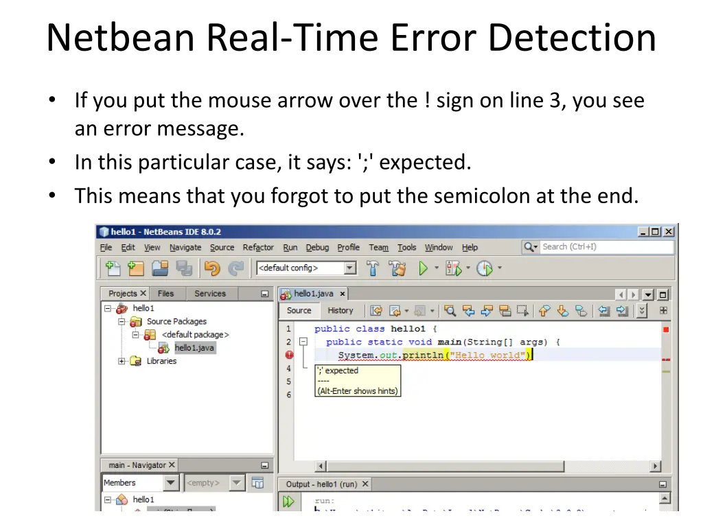 netbean real time error detection 1