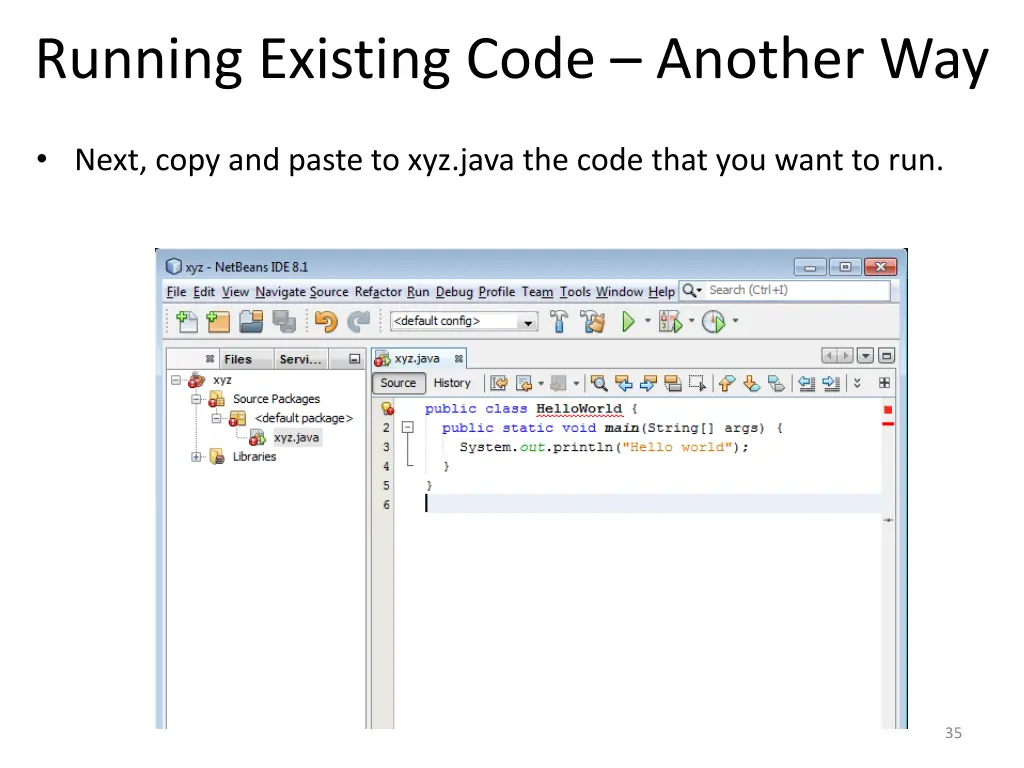 running existing code another way 5
