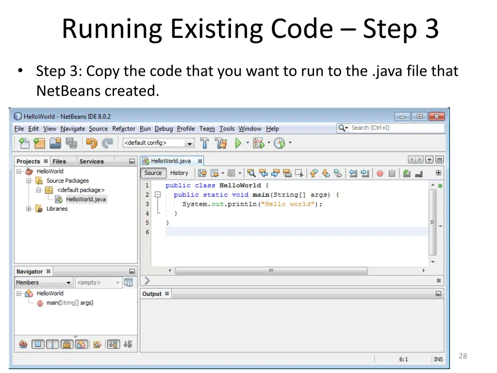 running existing code step 3
