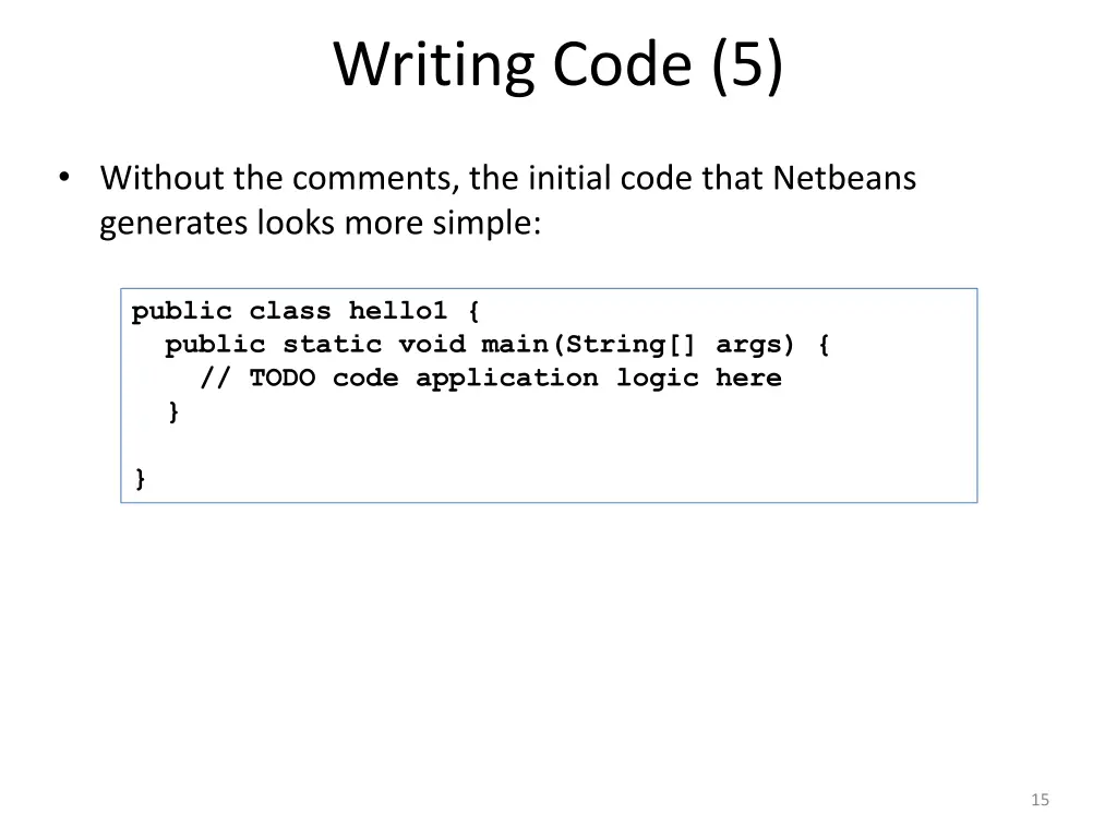 writing code 5