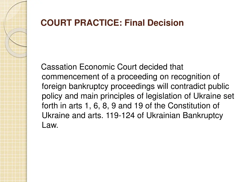 court practice final decision