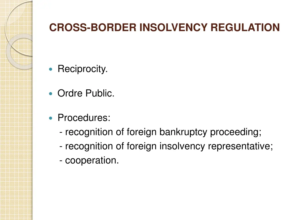 cross border insolvency regulation