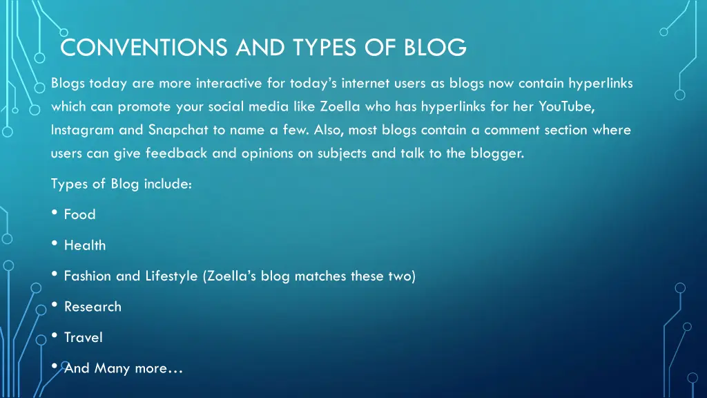 conventions and types of blog