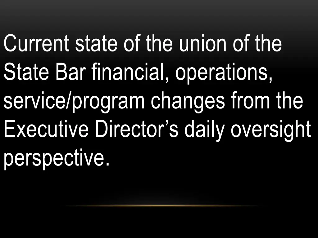 current state of the union of the state