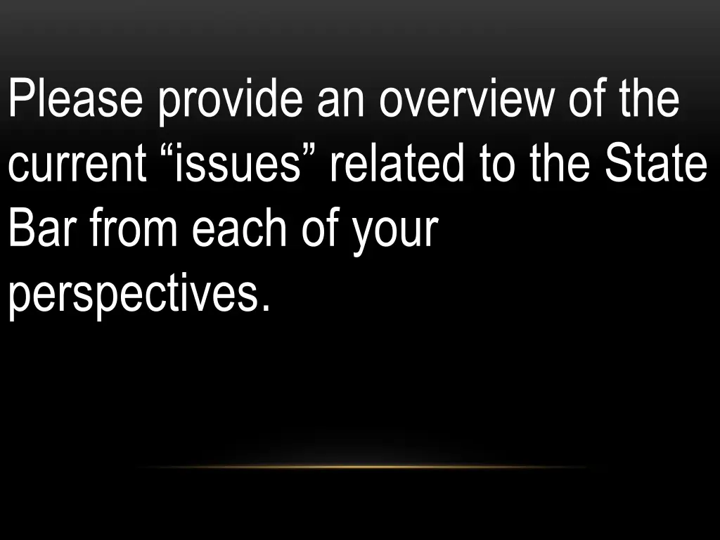 please provide an overview of the current issues
