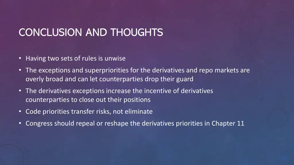 conclusion and thoughts