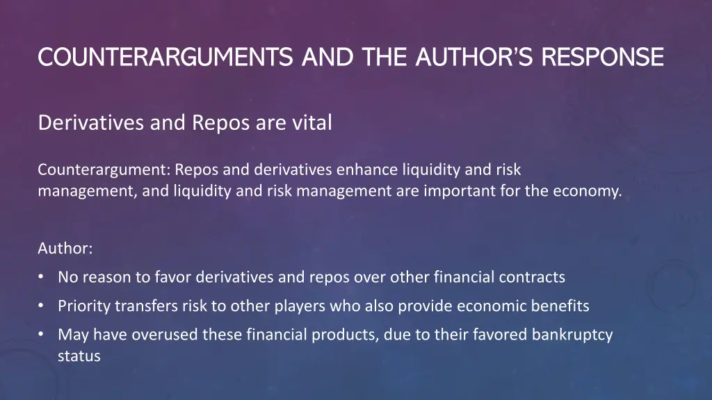 counterarguments and the author s response 1