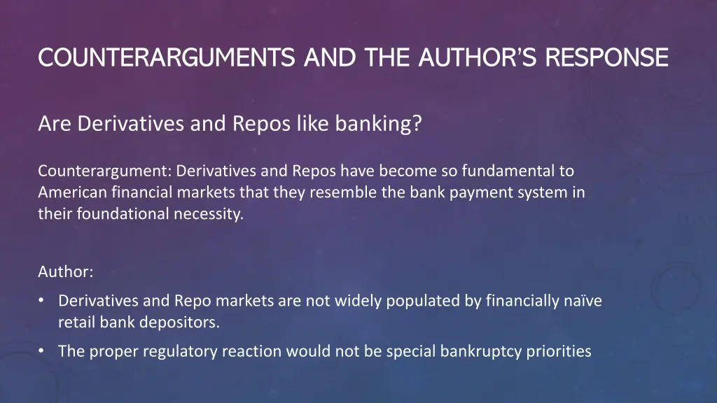 counterarguments and the author s response 2