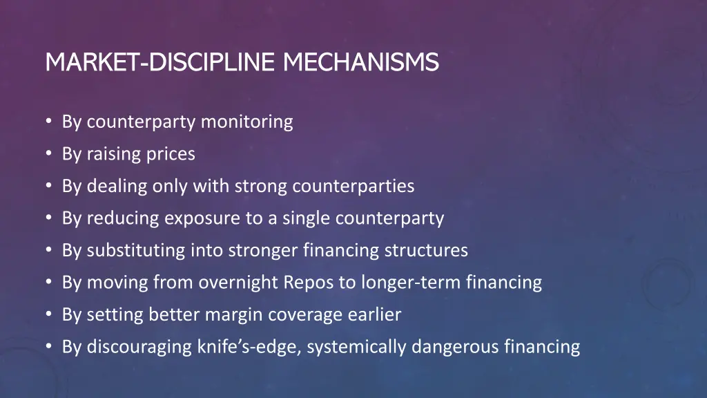 market discipline mechanisms