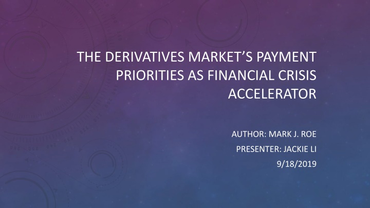 the derivatives market s payment priorities