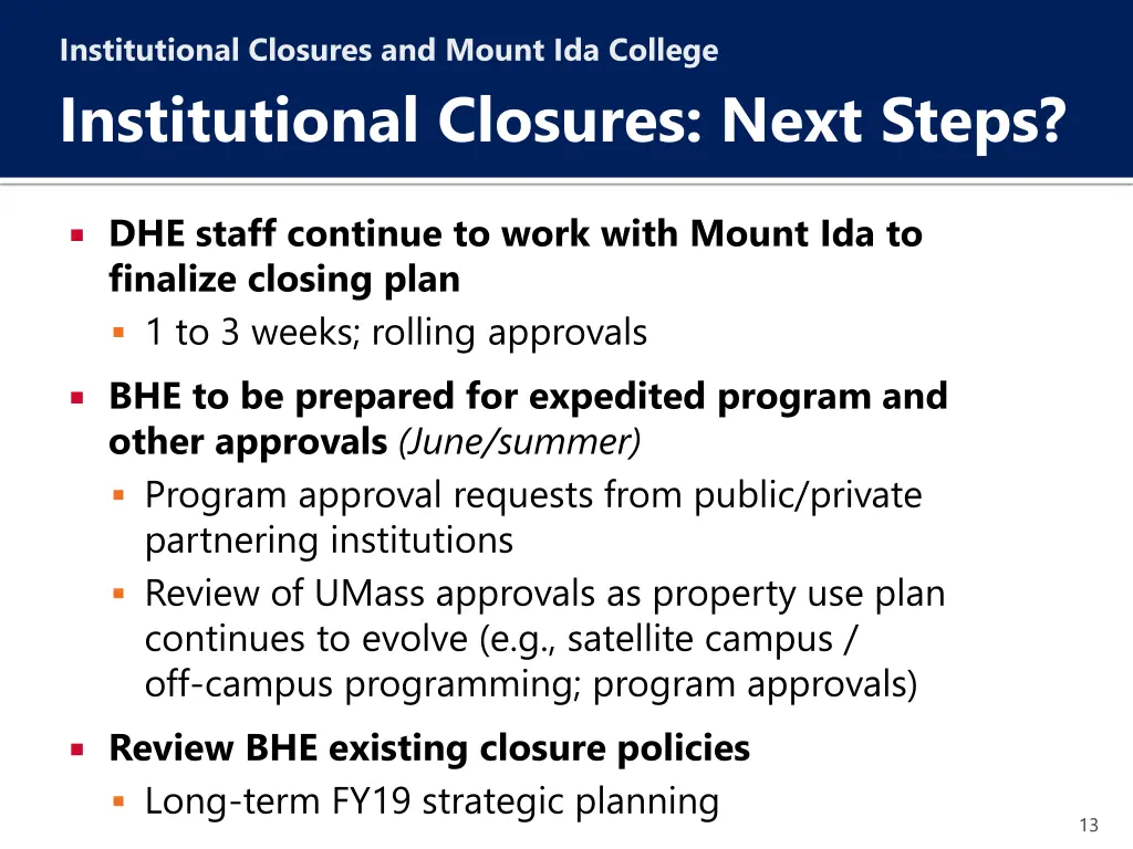 institutional closures and mount ida college 12