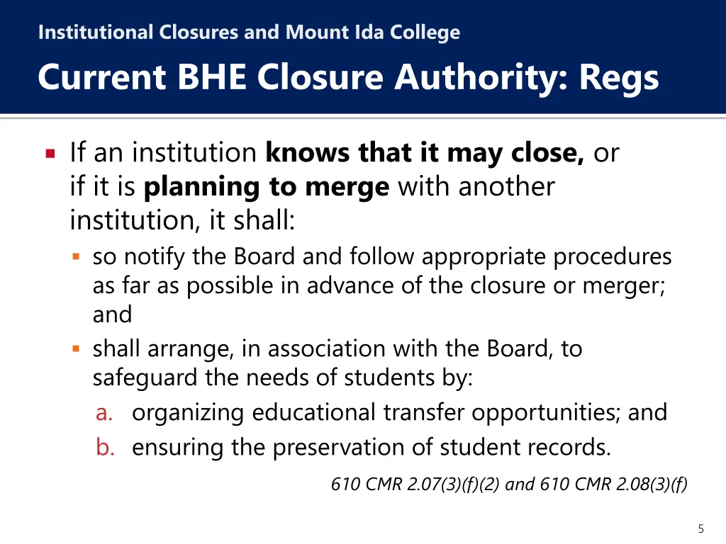 institutional closures and mount ida college 4