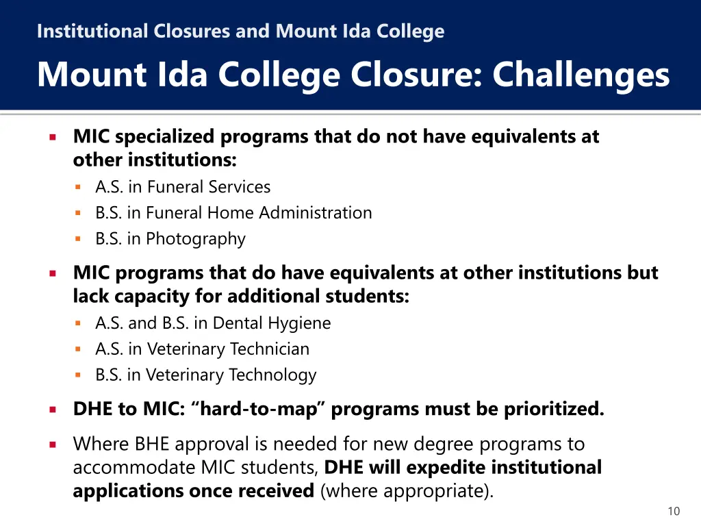 institutional closures and mount ida college 9