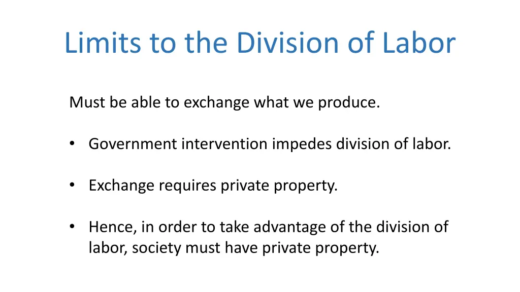 limits to the division of labor 2