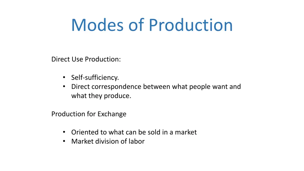modes of production