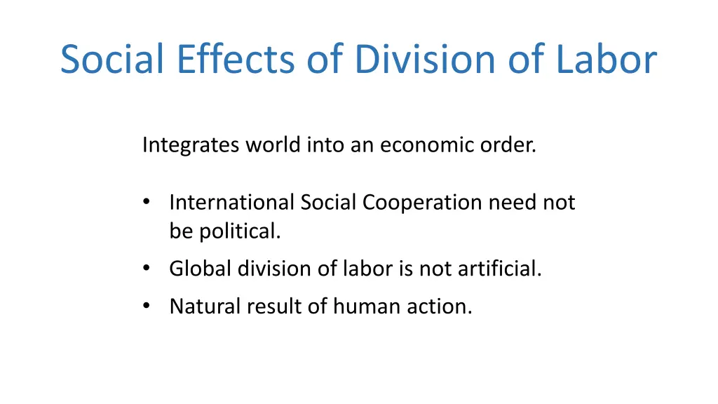 social effects of division of labor 1