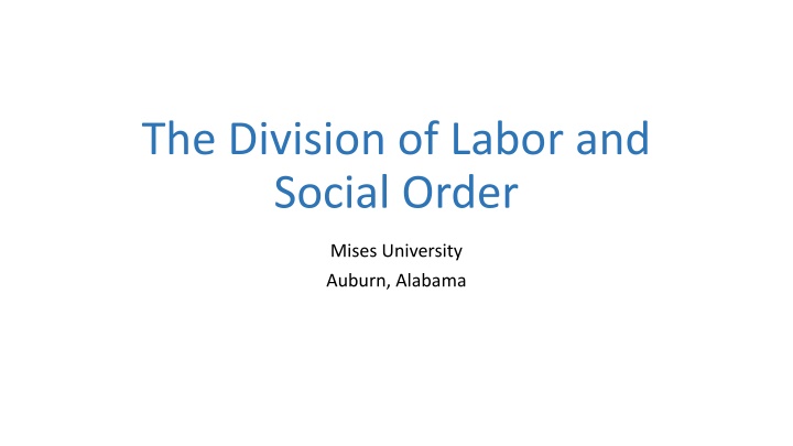 the division of labor and social order