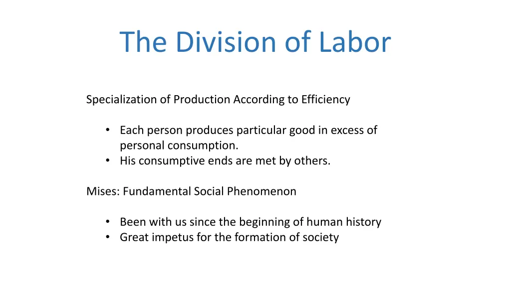the division of labor