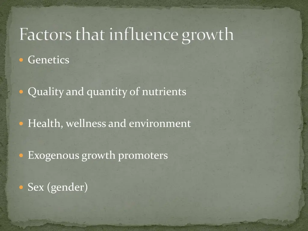 factors that influence growth