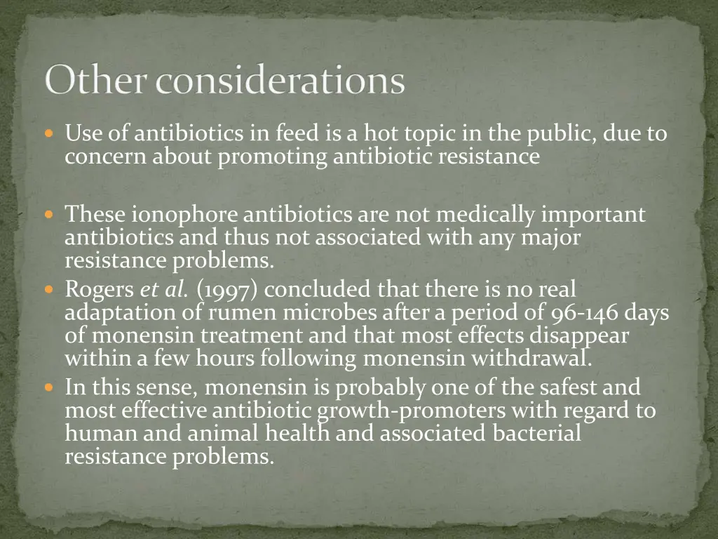 other considerations