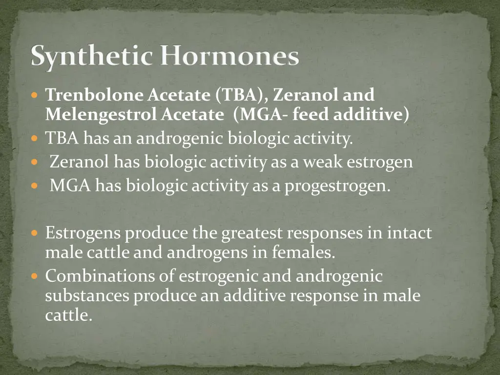 synthetic hormones