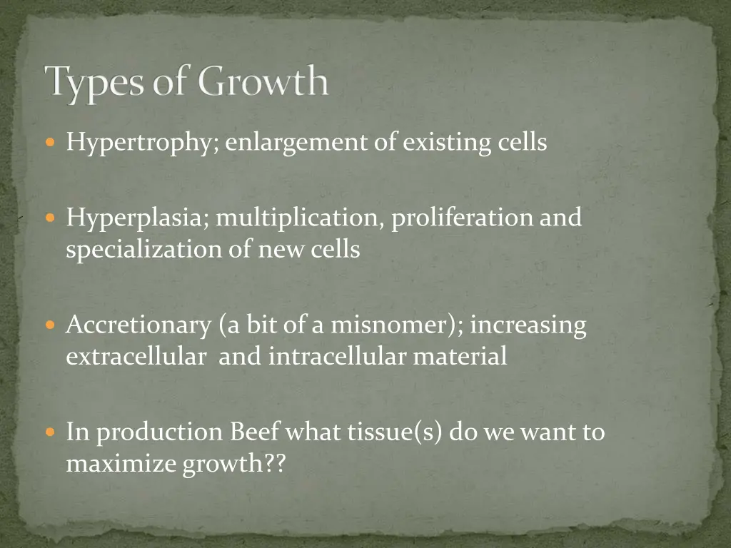types of growth