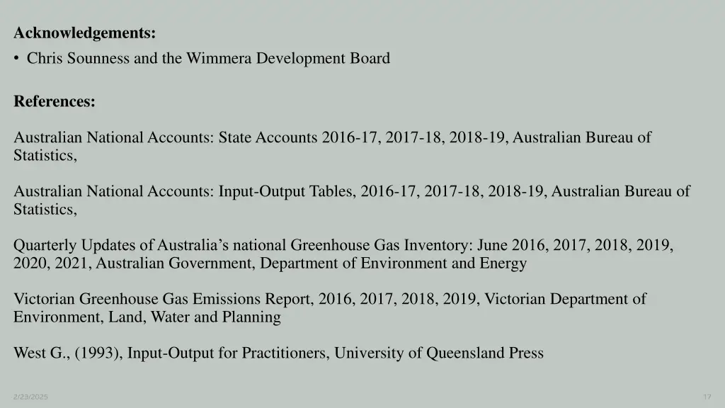 acknowledgements chris sounness and the wimmera