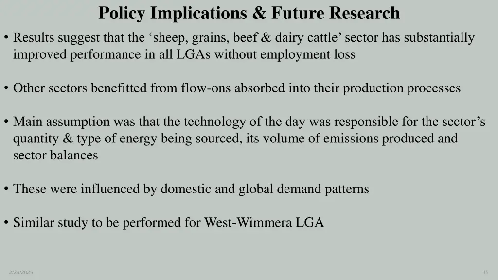 policy implications future research