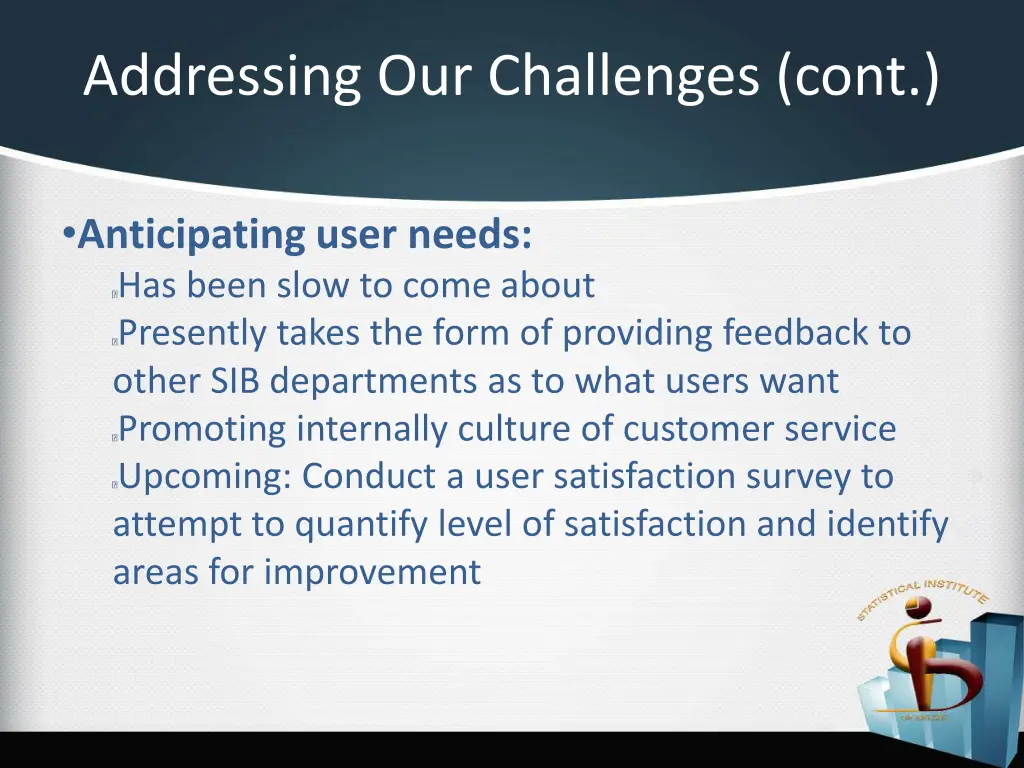 addressing our challenges cont