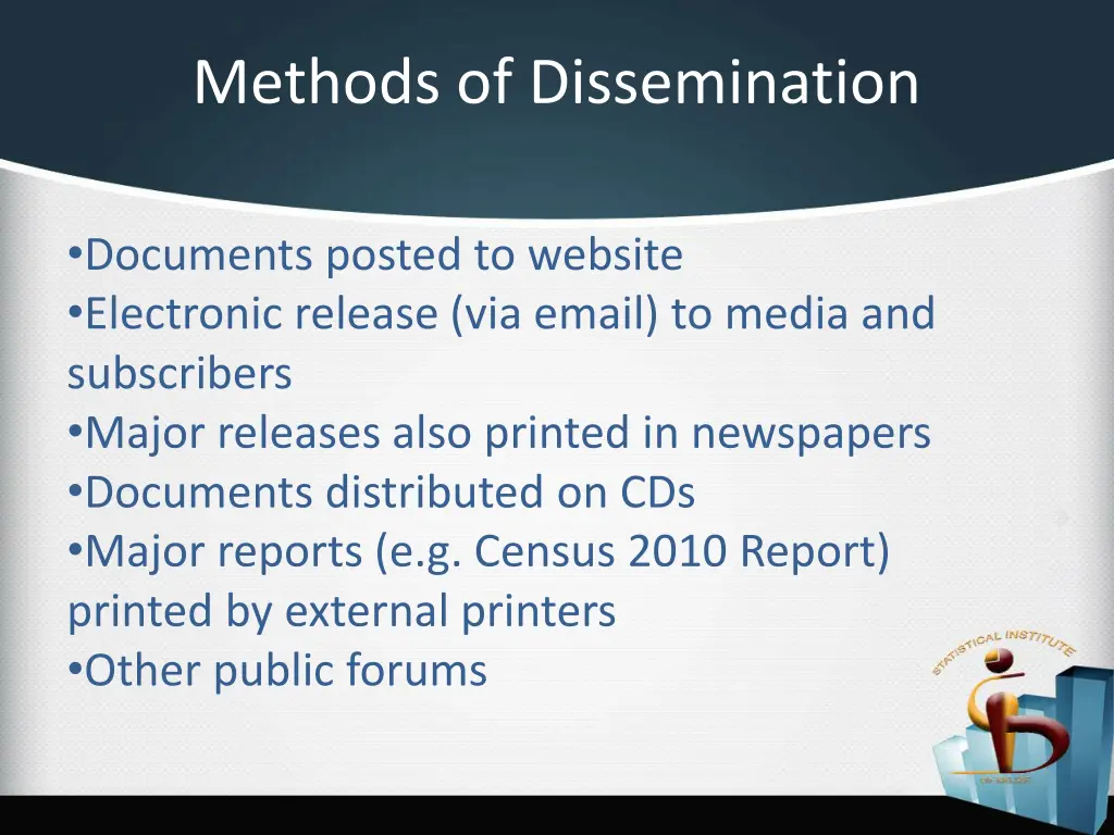 methods of dissemination