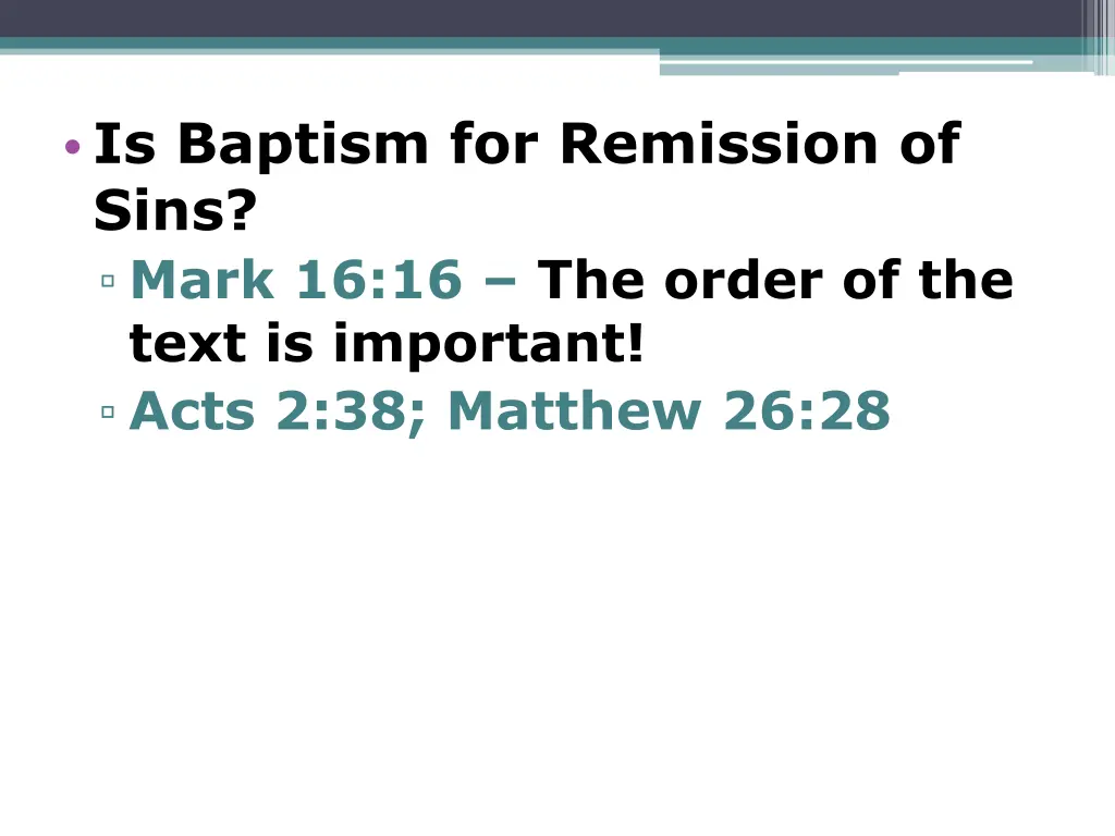 is baptism for remission of sins mark 1