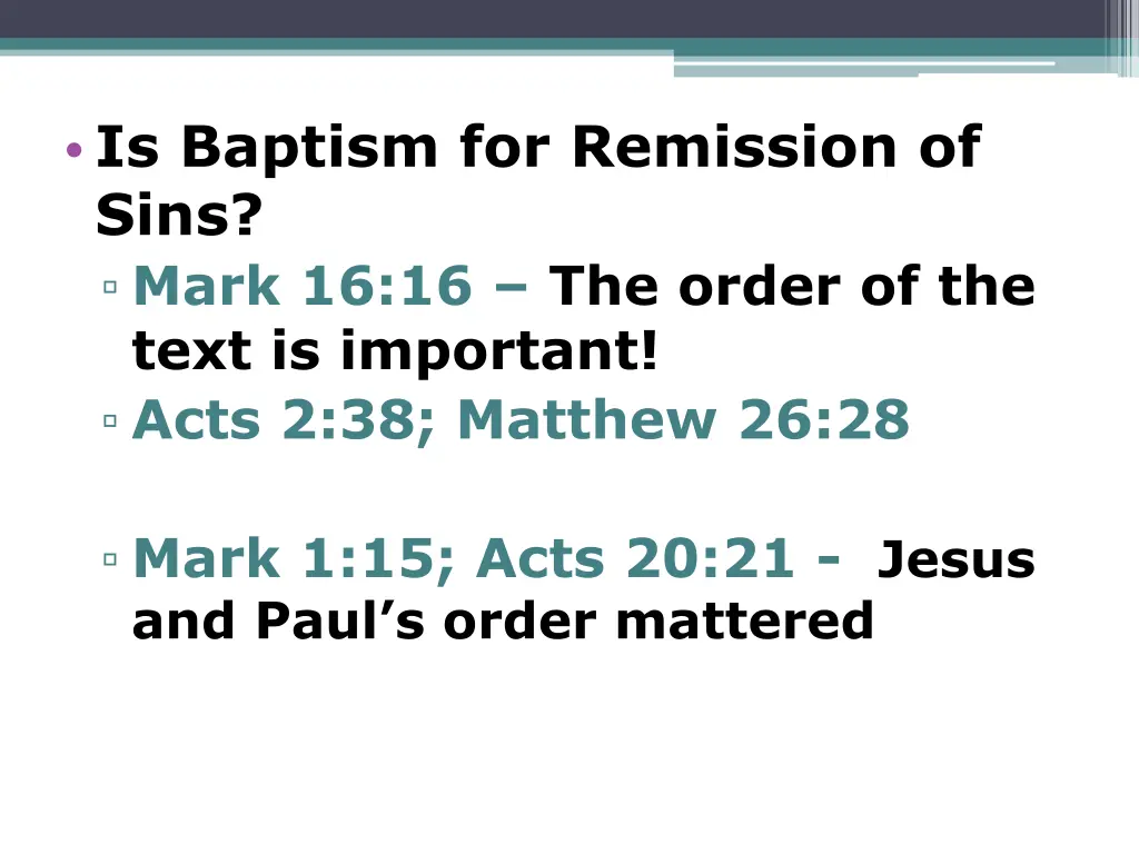 is baptism for remission of sins mark 2