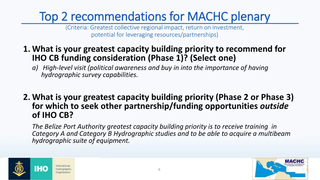 top 2 recommendations for machc plenary