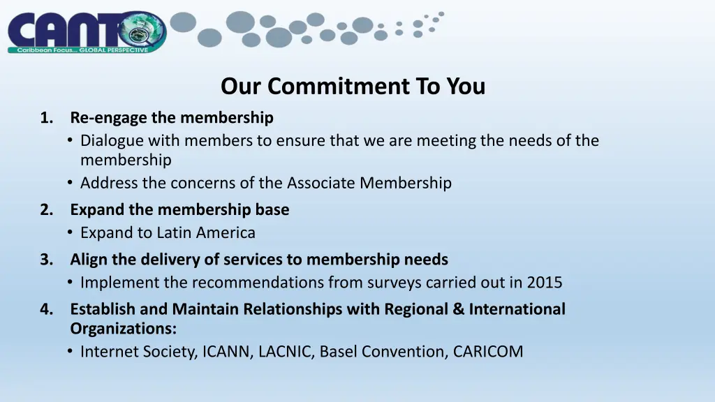 our commitment to you