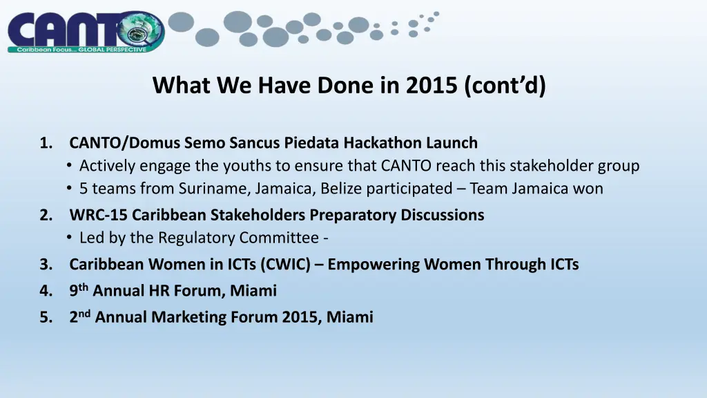 what we have done in 2015 cont d