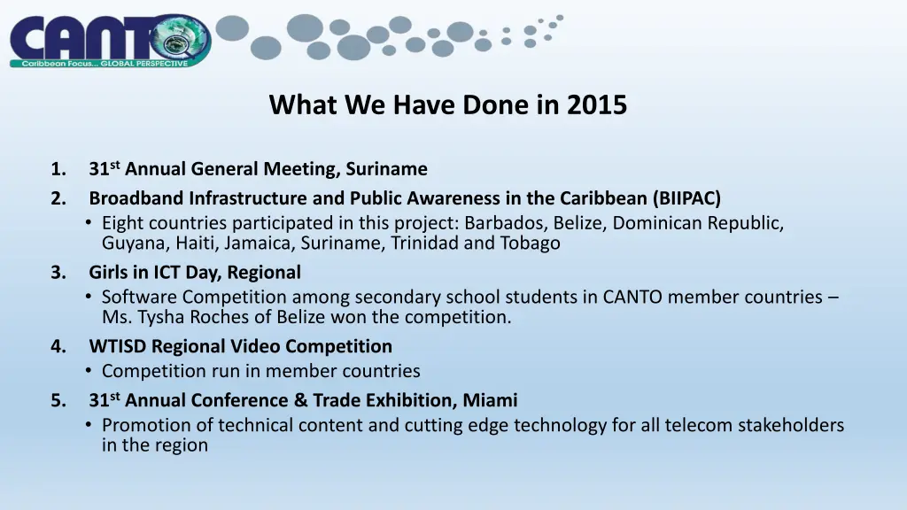 what we have done in 2015
