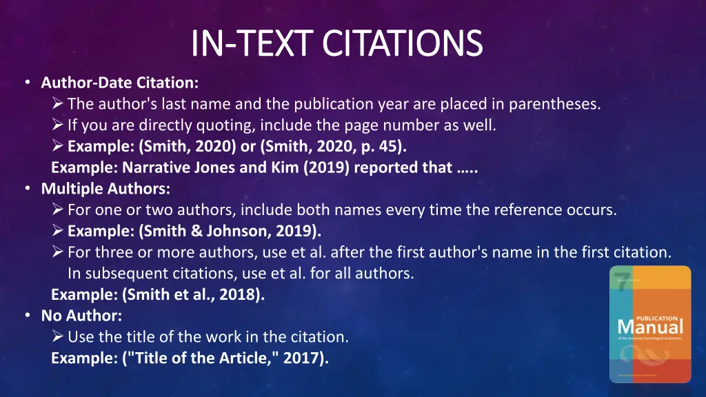 in in text citations text citations