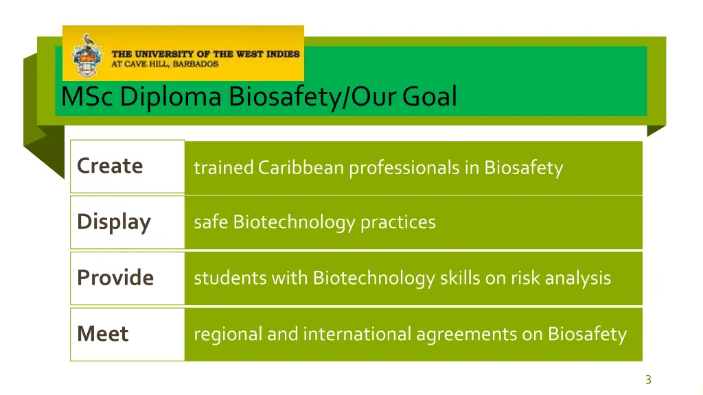 msc diploma biosafety our goal