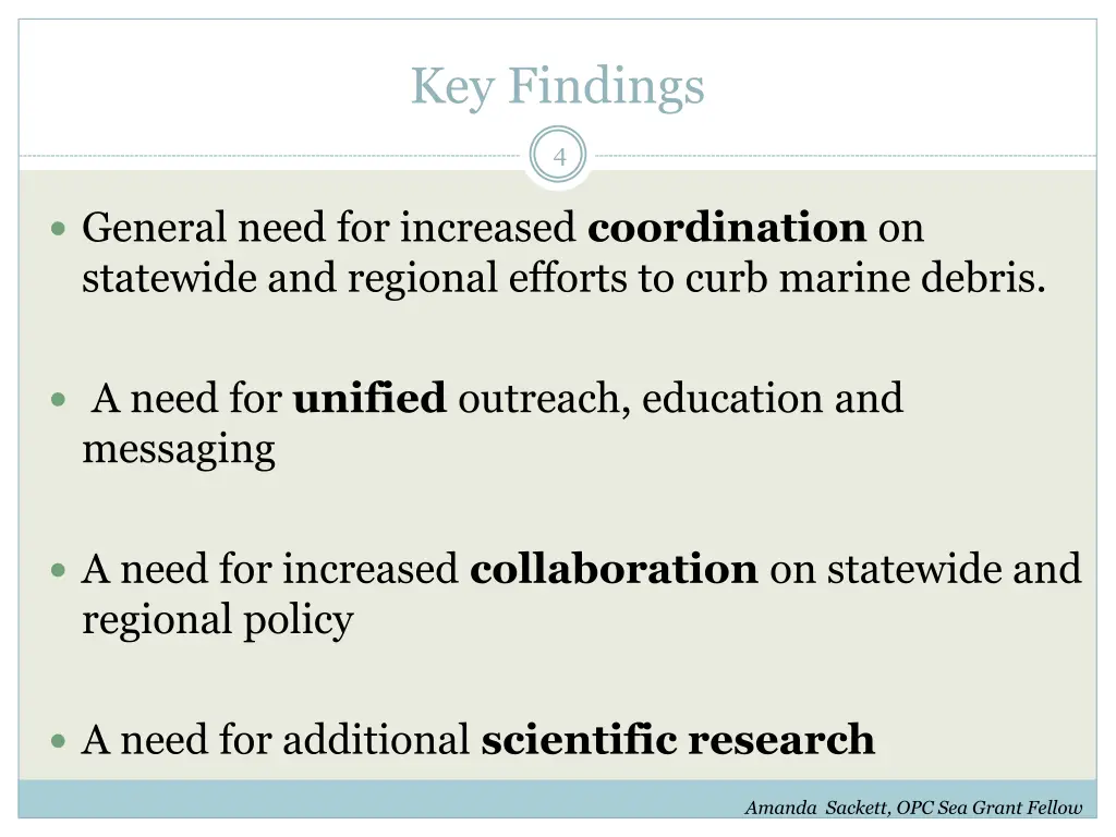 key findings